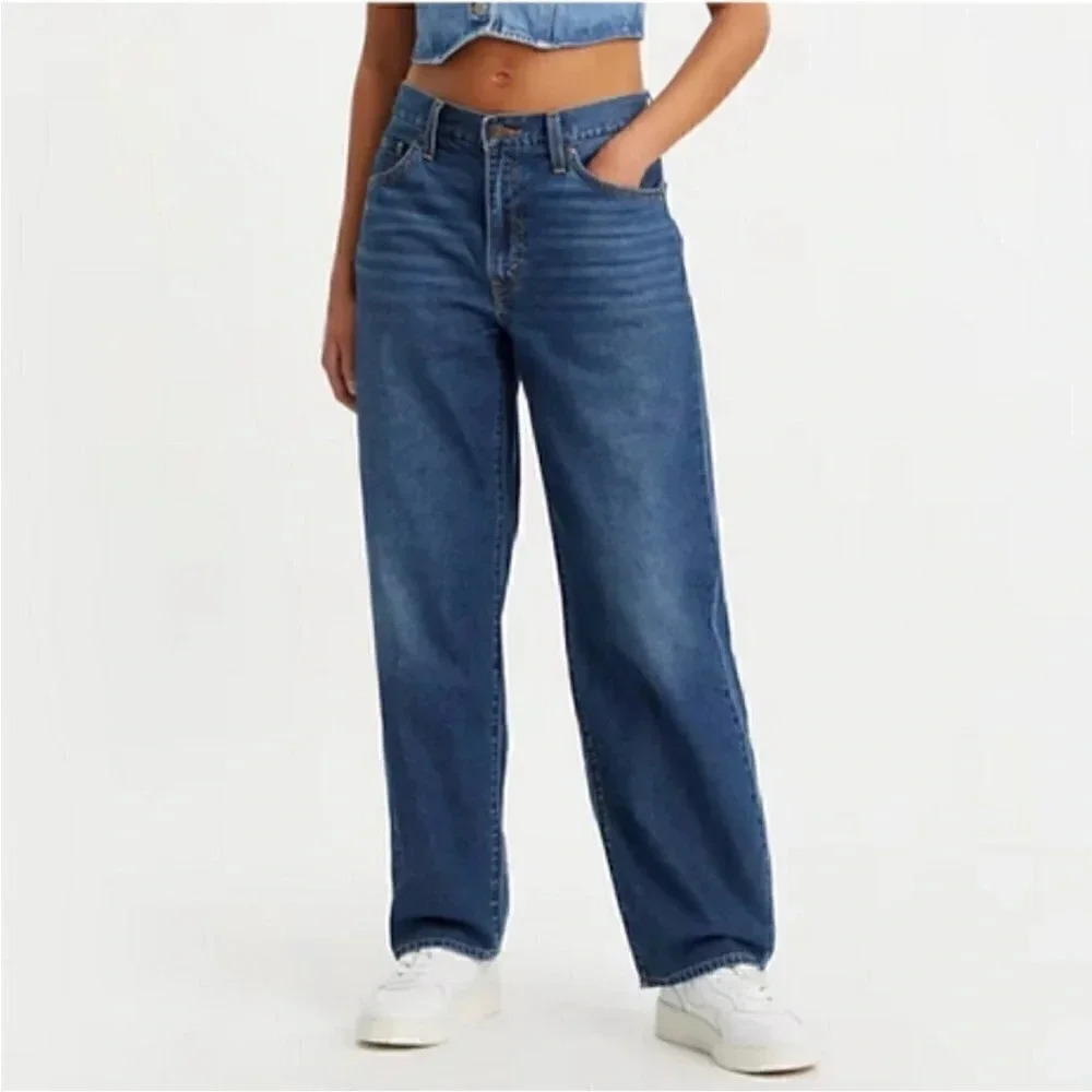 Levi's Premium Baggy Dad Big E Straight Loose Fit Women's Jeans Size 24